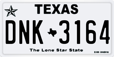 TX license plate DNK3164