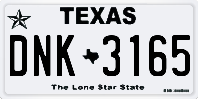 TX license plate DNK3165