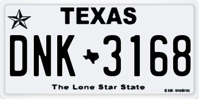 TX license plate DNK3168