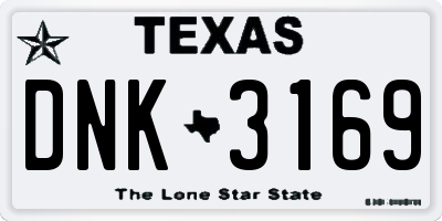 TX license plate DNK3169
