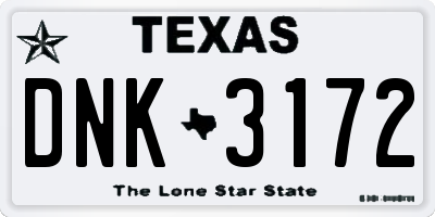 TX license plate DNK3172