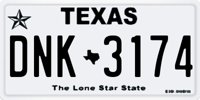 TX license plate DNK3174