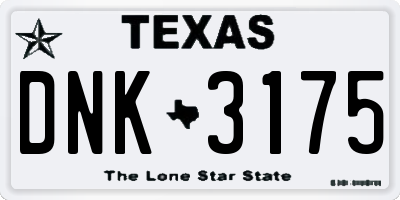 TX license plate DNK3175
