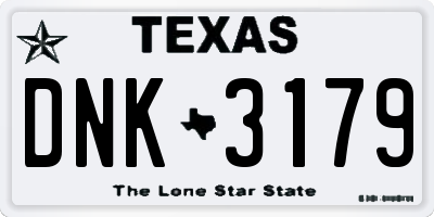 TX license plate DNK3179