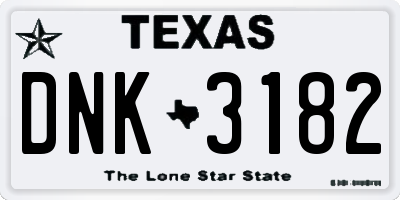 TX license plate DNK3182