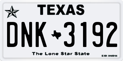 TX license plate DNK3192