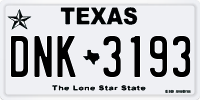 TX license plate DNK3193