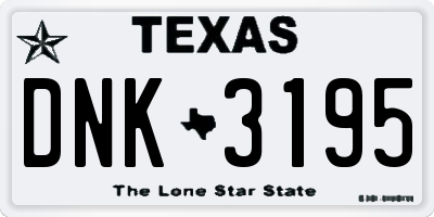 TX license plate DNK3195