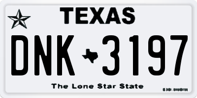 TX license plate DNK3197