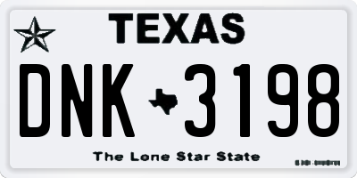 TX license plate DNK3198