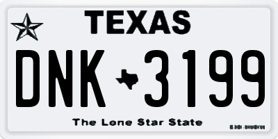 TX license plate DNK3199
