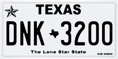 TX license plate DNK3200
