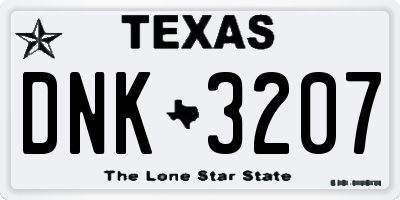 TX license plate DNK3207