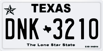 TX license plate DNK3210
