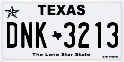 TX license plate DNK3213