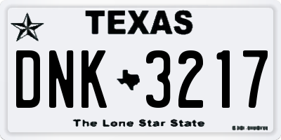TX license plate DNK3217