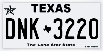TX license plate DNK3220