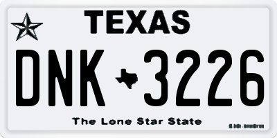 TX license plate DNK3226