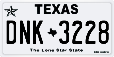 TX license plate DNK3228
