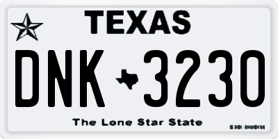 TX license plate DNK3230
