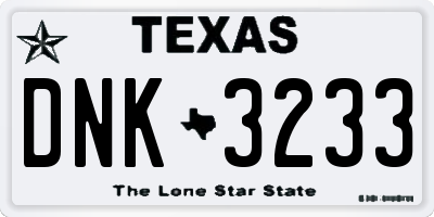 TX license plate DNK3233