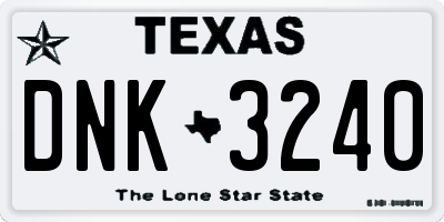 TX license plate DNK3240