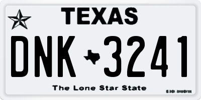 TX license plate DNK3241
