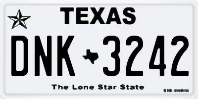 TX license plate DNK3242