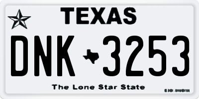 TX license plate DNK3253