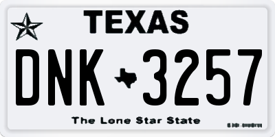 TX license plate DNK3257