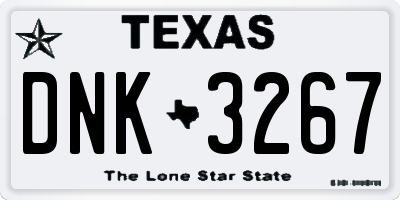 TX license plate DNK3267
