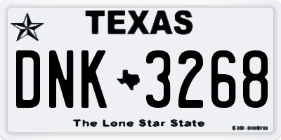 TX license plate DNK3268