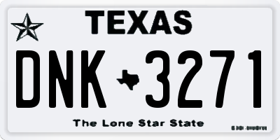 TX license plate DNK3271