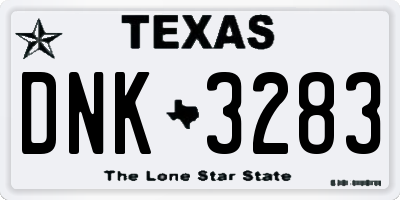 TX license plate DNK3283