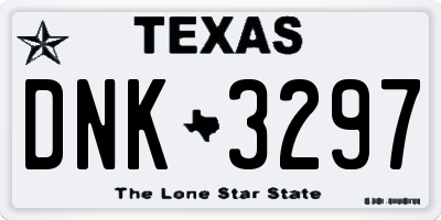 TX license plate DNK3297