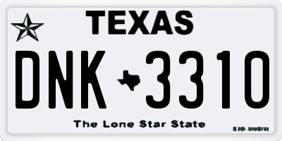 TX license plate DNK3310