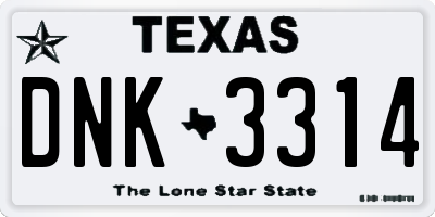 TX license plate DNK3314
