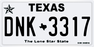 TX license plate DNK3317