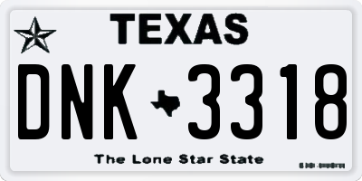 TX license plate DNK3318