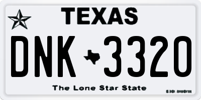 TX license plate DNK3320