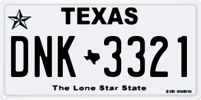 TX license plate DNK3321