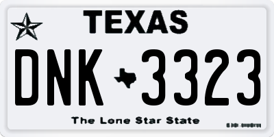 TX license plate DNK3323