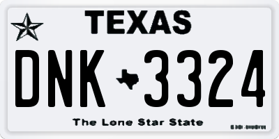 TX license plate DNK3324