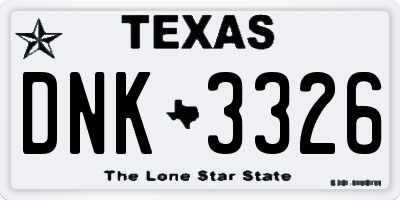 TX license plate DNK3326