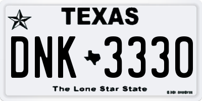 TX license plate DNK3330