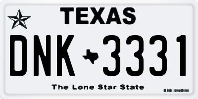 TX license plate DNK3331