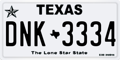 TX license plate DNK3334
