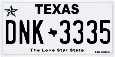 TX license plate DNK3335