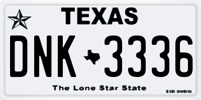 TX license plate DNK3336