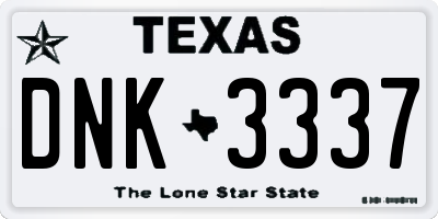 TX license plate DNK3337